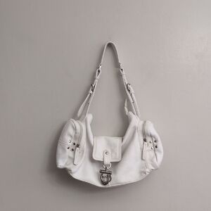 Vera Pelle White Shoulder Bag